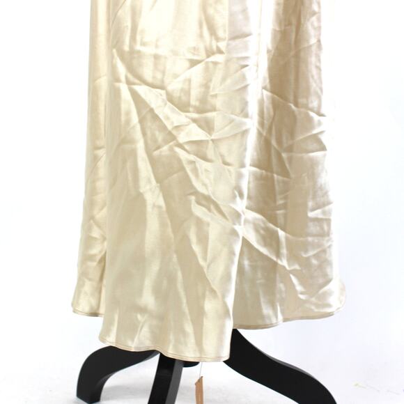 Reformation Veida Silk Maxi Dress NEW Almond Fitted A Line Cap Sleeves Size 6 - Picture 5 of 8